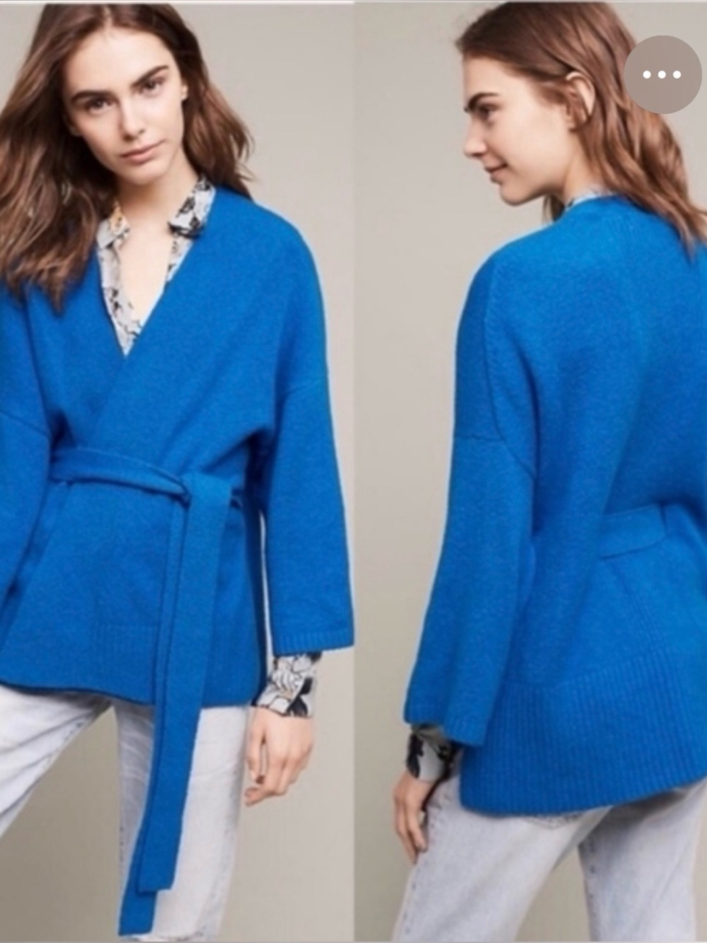 Anthropologie blue kimono style sweater M/L